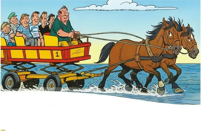 Illustration: Wattwagen vor Sahlenburg