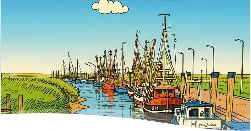 Illustration: Kutterhafen in Spieka-Neufeld
